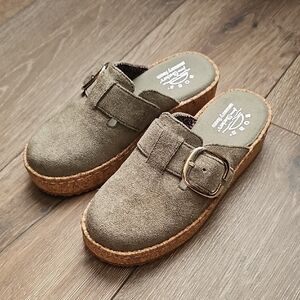 BOBS from Skechers Olive Suede Mules